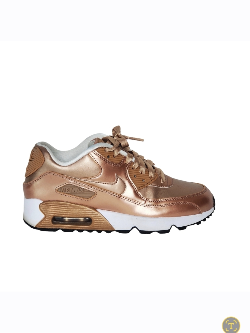 Nike Rose Gold and White Sneakers Excellent Condition Size 5Y